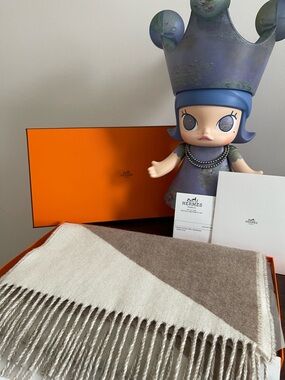 Giftable**Hermes Casaque Zig Zag Cashmere Muffler